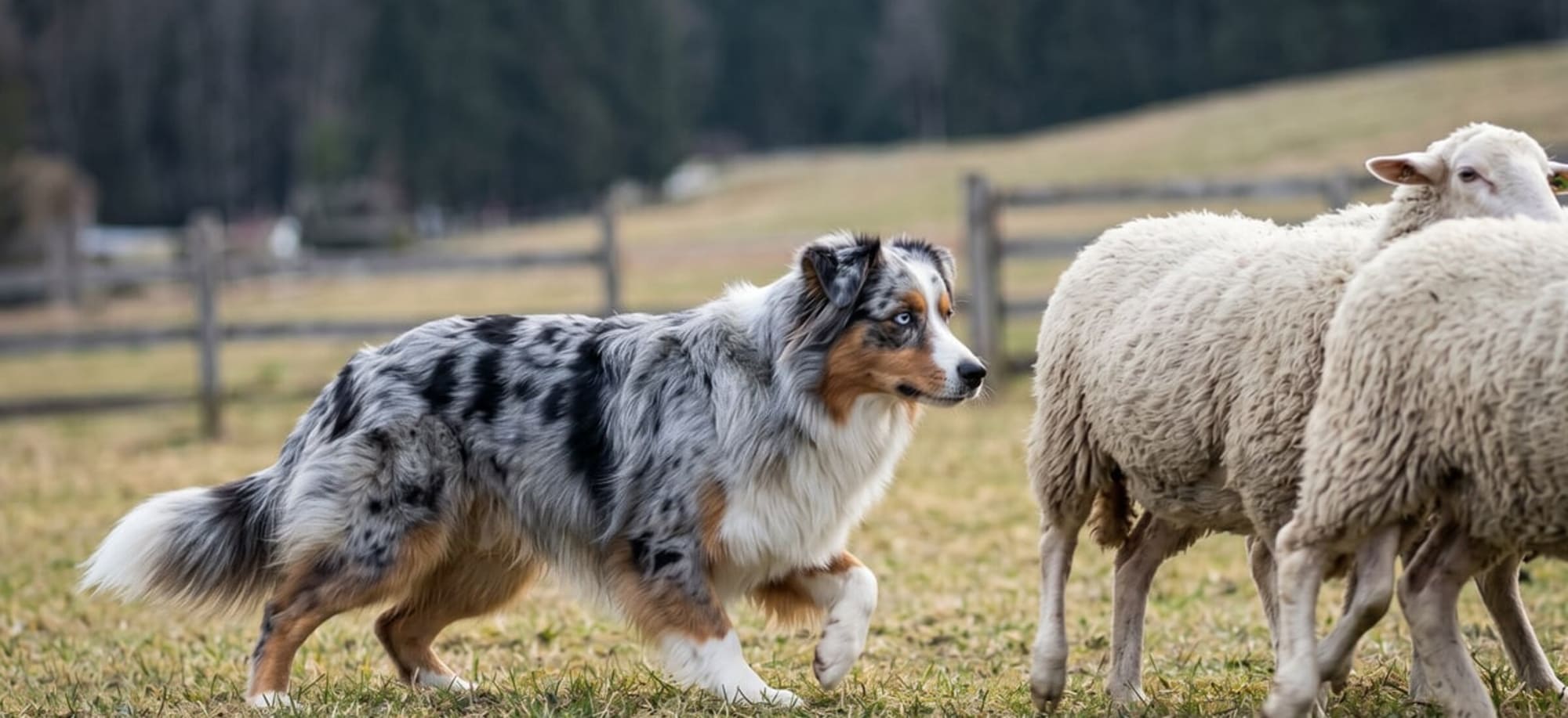Observation — L'éleveur reste à distance pour voir ce que le chien choisit vraiment.